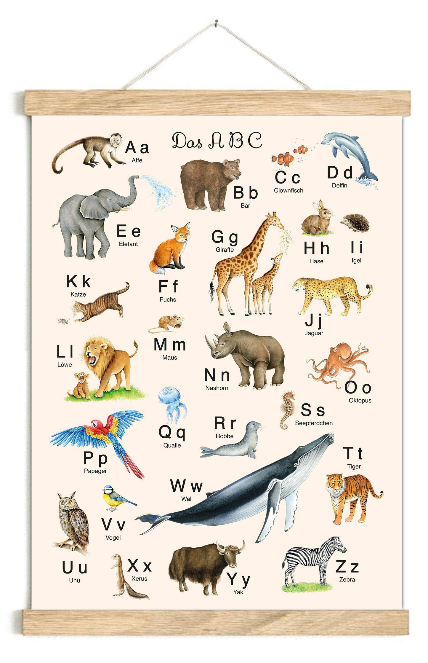 ABC ZARTES BEIGE Lernposter 50x70 cm ungerahmt