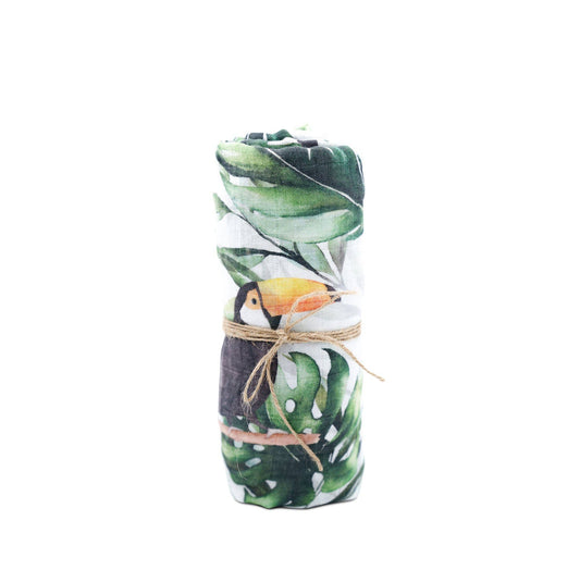 Mulltuch Bio-Baumwolle 120x120cm • Tukan
