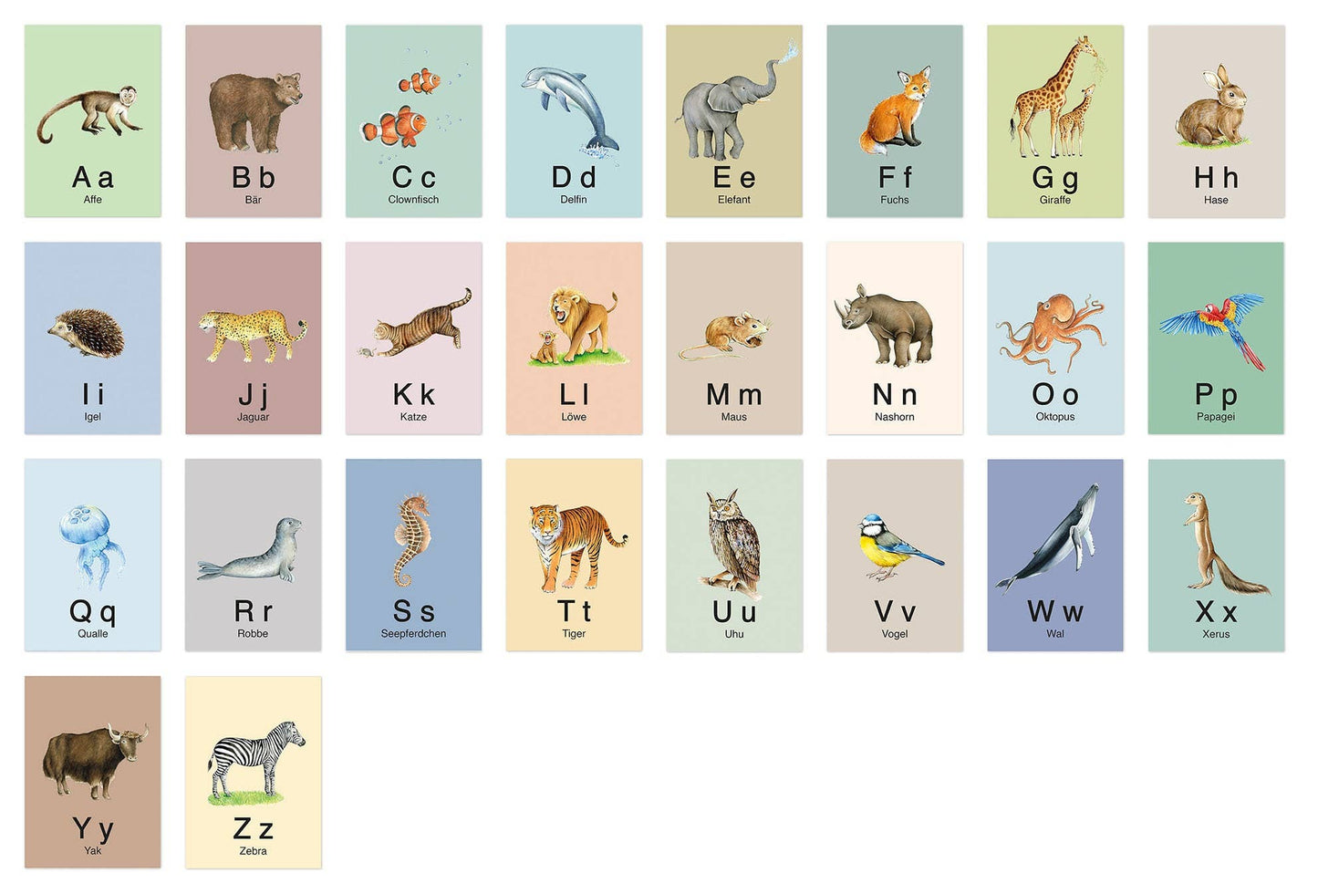 26 ABC Alphabet Cards Flashcards Letters Learning Game Safar