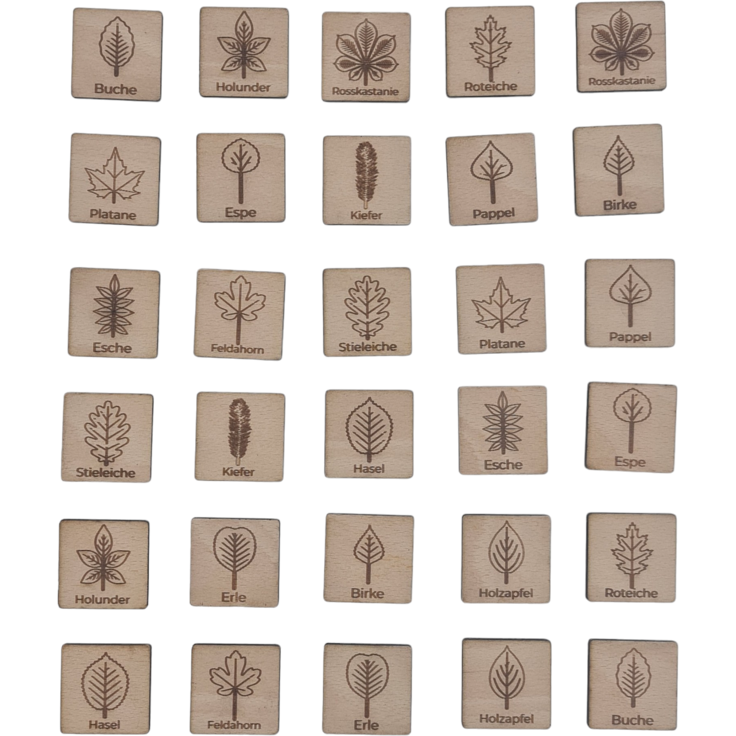 Wisewoodz Wooden Tree Leaves Memory Game