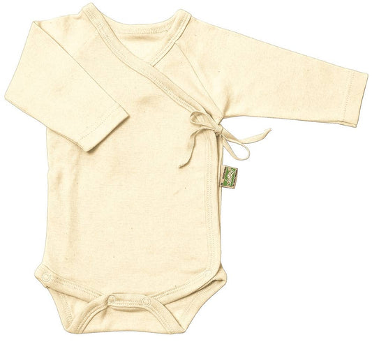 Long-sleeved wrap bodysuit