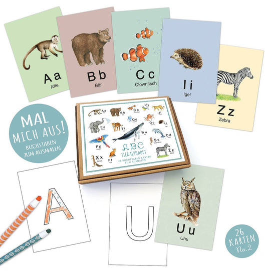COLOR ME! 26 Abc Alphabet Cards Flashcards Letters