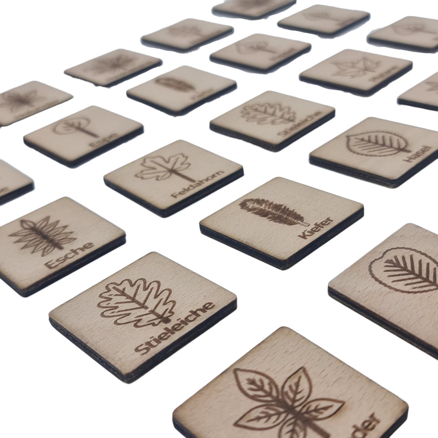 Wisewoodz Wooden Tree Leaves Memory Game