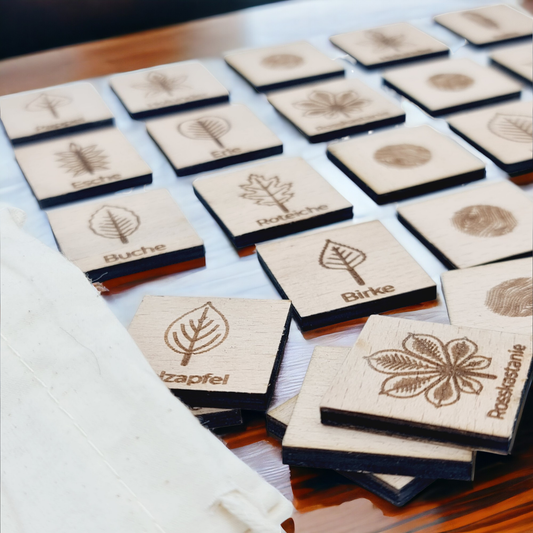 Wisewoodz Wooden Tree Leaves Memory Game