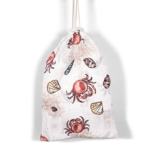 Mulltuch Bio-Baumwolle 60x60cm • Sea Life • 2er-Set