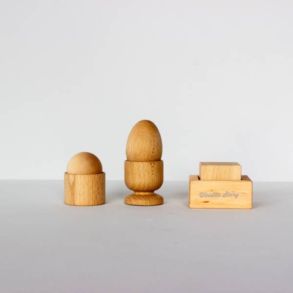 Wooden Story Montessori-Set: Ei, Ball und Becher