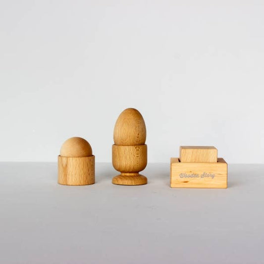 Wooden Story Montessori-Set: Ei, Ball und Becher