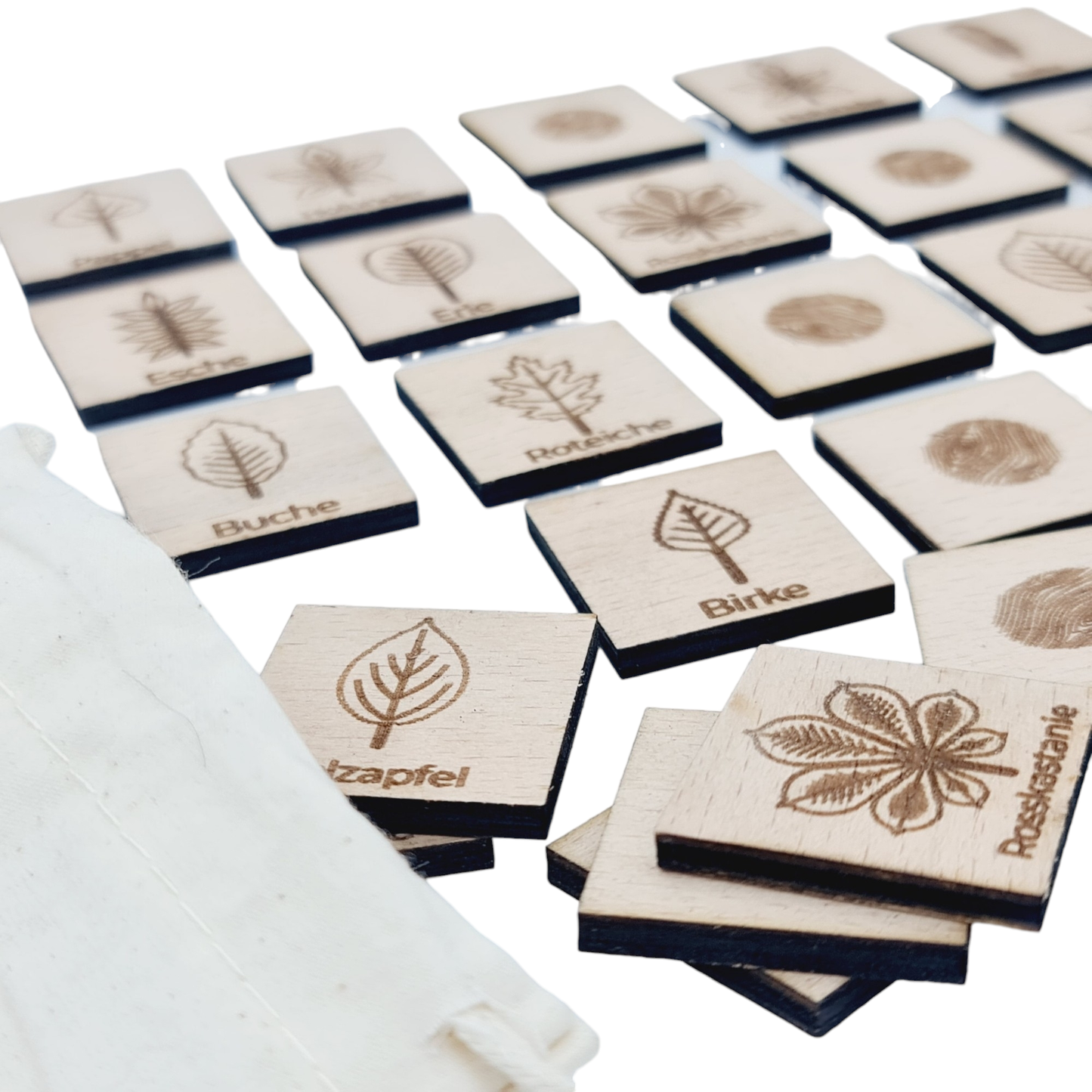 Wisewoodz Wooden Tree Leaves Memory Game