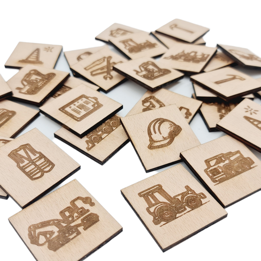 Wisewoodz Construction/Construction Wooden Memory Game